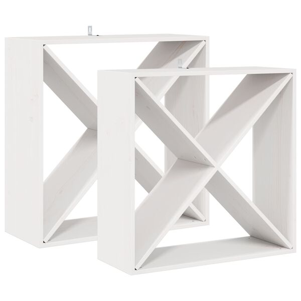 vidaXL Bor&aacute;gas 2 pcs Feh&eacute;r 62 x 25 x 62 cm T&ouml;m&ouml;r fenyőfa