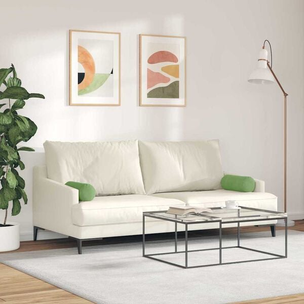 vidaXL Hengerpárnák 2 pcs Világos zöld Ø 15 x 40 cm Bársonyos szövet