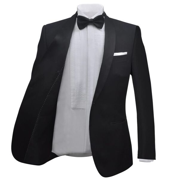 vidaXL 2 db Black Tie Tuxedo f&eacute;rfi szmoking m&eacute;ret 46 fekete