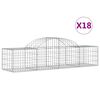 vidaXL 18 db íves horganyzott vas gabion kosár 200x50x40/60 cm