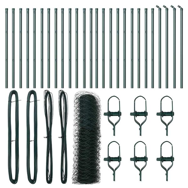 vidaXL Ker&iacute;t&eacute;soszlop Z&ouml;ld 50 x 0,6 m (50 mm h&aacute;l&oacute;) Ac&eacute;l &eacute;s PVC