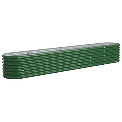 vidaXL zöld porszórt acél kerti magaságyás 260x40x36 cm