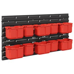 vidaXL T&aacute;rol&oacute; R&aacute;cs Fekete &eacute;s piros 77,5 x 2 x 39 cm PP