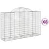 vidaXL 8 db &iacute;ves horganyzott vas gabion kos&aacute;r 200x50x120/140 cm