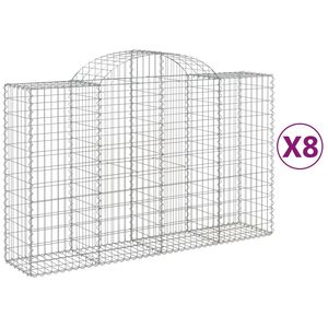 vidaXL 8 db &iacute;ves horganyzott vas gabion kos&aacute;r 200x50x120/140 cm