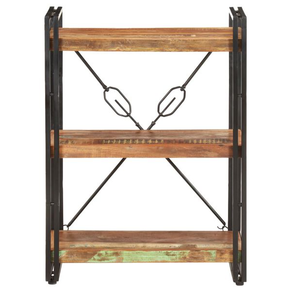 vidaXL 3 szintes tömör újrahasznosított fa könyvespolc 60 x 30 x 80 cm