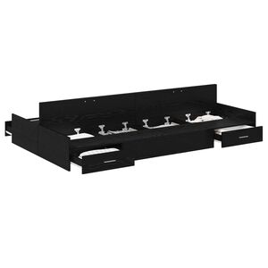 vidaXL &Aacute;gykeret t&aacute;rol&oacute;val fi&oacute;kkal Fekete t&ouml;lgy 120 x 190 cm Faanyag