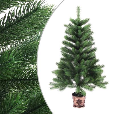 vidaXL zöld műkarácsonyfa LED-fényekkel és gömbszettel 90 cm