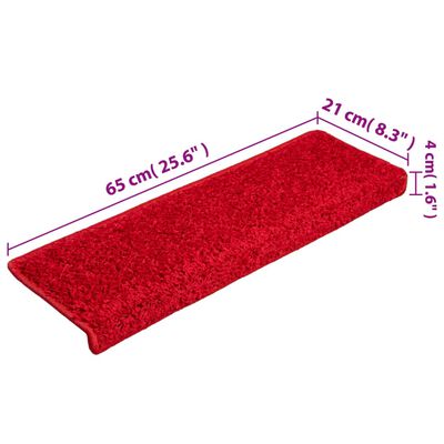 vidaXL 5 db piros lépcsőszőnyeg 65 x 21 x 4 cm