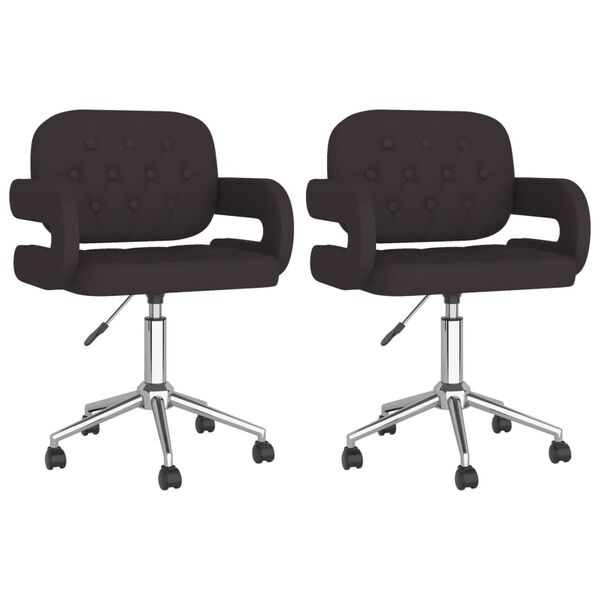 vidaXL 2 db fekete műbőr forg&oacute; &eacute;tkezősz&eacute;k