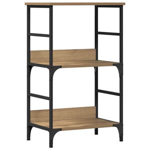 vidaXL k&eacute;zműves t&ouml;lgy sz&iacute;nű szerelt fa k&ouml;nyvszekr&eacute;ny 50x33x82 cm