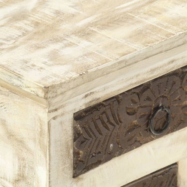 vidaXL fehér tömör mangófa dohányzóasztal 68 x 68 x 30 cm