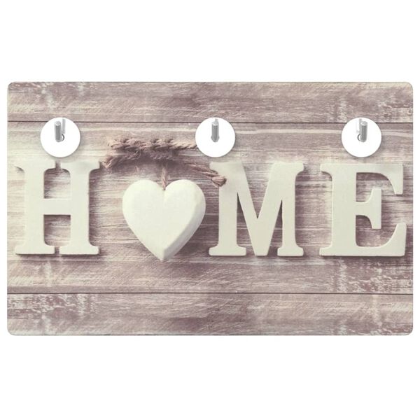 vidaXL "Home" felirat&uacute; edzett &uuml;veg fali kab&aacute;ttart&oacute; 40 x 25 cm