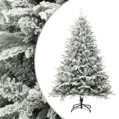 vidaXL zöld PVC/PE műkarácsonyfa LED-ekkel, gömbszettel, hóval 240 cm