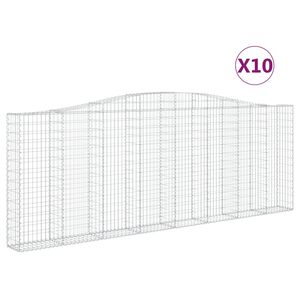 vidaXL 10 db &iacute;ves horganyzott vas gabion kos&aacute;r 400x30x140/160 cm