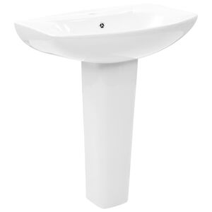 vidaXL szabadon &aacute;ll&oacute; feh&eacute;r ker&aacute;mia mosd&oacute;kagyl&oacute; l&aacute;bbal 650x520x200 mm
