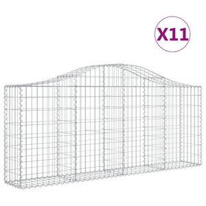 vidaXL 11 db &iacute;ves horganyzott vas gabion kos&aacute;r 200x30x80/100 cm