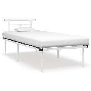 vidaXL feh&eacute;r f&eacute;m &aacute;gykeret 90 x 200 cm