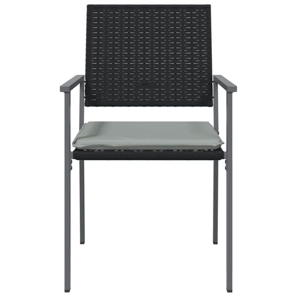 vidaXL 6 db fekete polyrattan kerti sz&eacute;k p&aacute;rn&aacute;val 54x62,5x89 cm