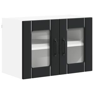 vidaXL Fali &uuml;veges szekr&eacute;ny LUCCA Fekete 60 x 31 x 40 cm Szerelt Fa