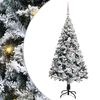 vidaXL Mű kar&aacute;csonyfa 150 LED-del Feh&eacute;r 150 cm PVC &eacute;s Ac&eacute;l &eacute;s Műanyag