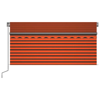 vidaXL narancssárga-barna manuális LED-es napellenző redőnnyel 3x2,5 m