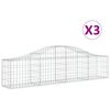 vidaXL 3 db &iacute;ves horganyzott vas gabion kos&aacute;r 200x30x40/60 cm