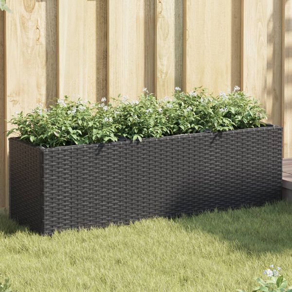 vidaXL 2 db fekete polyrattan kerti &uuml;ltetől&aacute;da 3 cser&eacute;ppel 105x30x32cm