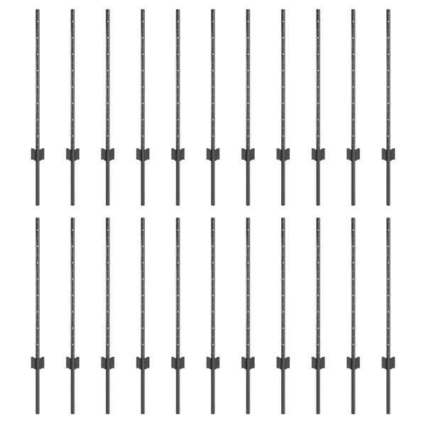 vidaXL Ker&iacute;t&eacute;soszlop 22 pcs Sz&uuml;rke 120 cm Ac&eacute;l
