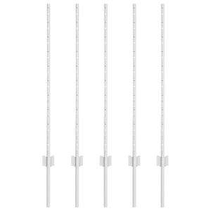 vidaXL Be&aacute;gyazott ker&iacute;t&eacute;soszlop 5 db Ez&uuml;st 140 cm Porsz&oacute;rt ac&eacute;l