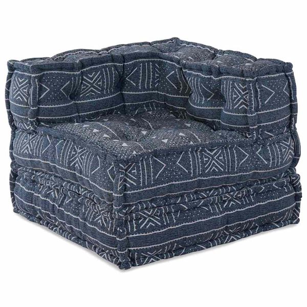 vidaXL Modul&aacute;ris Sarok Kanap&eacute; Indig&oacute; Nyomtat&aacute;s 70 x 70 x 56 cm sz&ouml;vet