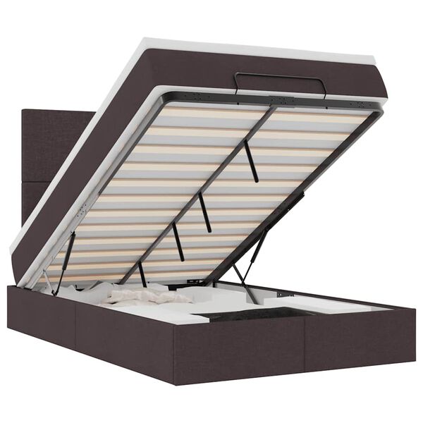 vidaXL Ottom&aacute;n &aacute;gykeret matraccal s&ouml;t&eacute;tbarna 120x200cm anyaggal