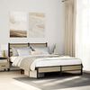 vidaXL sonoma tölgyszínű fém ágykeret matrac nélkül 160 x 200 cm