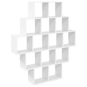 vidaXL Falpolc Feh&eacute;r 120 x 20 x 136 cm Szerelt Fa