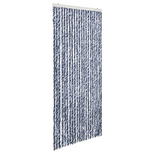 vidaXL k&eacute;k, feh&eacute;r &eacute;s ez&uuml;stsz&iacute;nű zsen&iacute;lia rovarf&uuml;gg&ouml;ny 90 x 220 cm