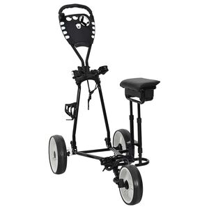 vidaXL Golf Kocsi &Uuml;l&eacute;ssel Fekete &eacute;s Feh&eacute;r 100 x 60 x 130 cm Vas