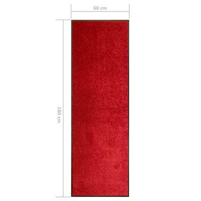 vidaXL piros kimosható lábtörlő 60 x 180 cm