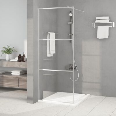 vidaXL ezüstszínű átlátszó ESG üveg zuhanyfal 80 x 195 cm