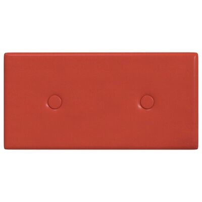 vidaXL 12 db piros műbőr fali panel 30 x 15 cm 0,54 m²