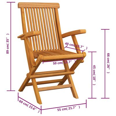 vidaXL 4 db tömör tíkfa kerti szék antracitszürke párnával