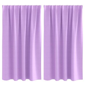 vidaXL Fekete F&uuml;gg&ouml;ny Gyűrűkkel 2 db Lila 140 x 140 cm Poli&eacute;szter