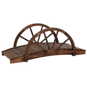 vidaXL t&ouml;m&ouml;r fenyőfa kerti h&iacute;d f&eacute;lk&ouml;r kerekekkel 99 x 50 x 38 cm