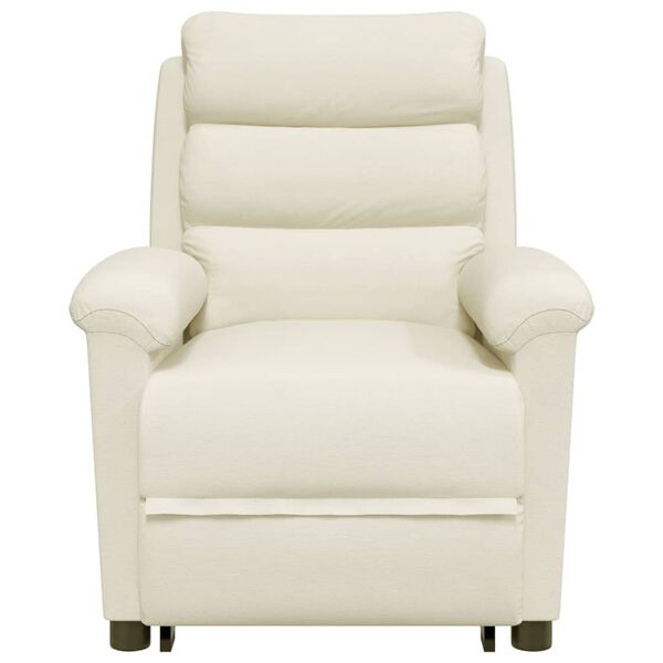 vidaXL krémszínű bársony felállást segítő masszázsfotel