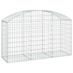 vidaXL &iacute;ves horganyzott vas gabion kos&aacute;r 150x50x80/100 cm