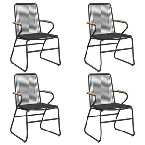 vidaXL 4 db fekete PVC rattan kerti sz&eacute;k 58 x 59 x 85,5 cm