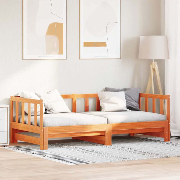 vidaXL Kih&uacute;zhat&oacute; nappali &aacute;gy Faggy&uacute; barna 203.5 x 164 x 66 cm