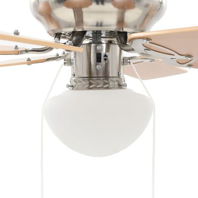 vidaXL díszes mennyezeti ventilátor lámpával 82 cm világosbarna