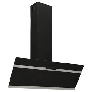 vidaXL fekete ac&eacute;l &eacute;s edzett &uuml;veg fali p&aacute;raelsz&iacute;v&oacute; 90 cm