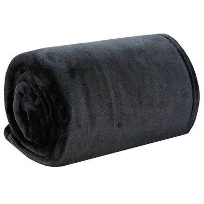 vidaXL fekete poliészter takaró 130x170 cm
