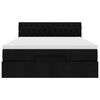 vidaXL Ottomán ágy matraccal fekete 140x200 cm anyaggal